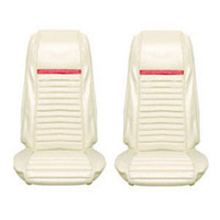 Mach 1 Front Bucket Seat Upholstery (White/Red)