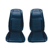 Mach 1 Front Bucket Seat Upholstery (Dark Blue/Stripe)