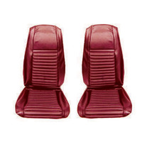Mach 1 Front Bucket Seat Upholstery (Dark Red/Stripe)