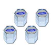 Blue oval logo valve cap,set 4