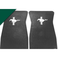 1964 - 1973 Mustang Embroidered Carpet Floor Mats (Dark Green)