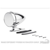 1965 - 1968 Mustang Chrome Bullet Mirror with Long Base and Standard Glass