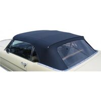 1964 - 1966 Mustang Convertible Top w/ Plastic Curtain - Black