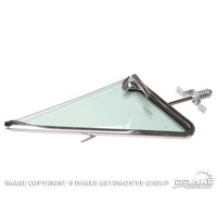 1967 Mustang Vent Window Frame & Door Glass Run Assembly - RH Tinted