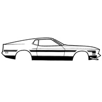 1971 - 1972 Mustang Rally Stripes (Black)