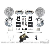 1964-66 Manual Front Disc Brake Conversion Kit with Dual Reservoir Master Cylinder and Drilled and Slotted Rotors