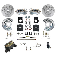 1967-69 Manual Front Disc Brake Conversion Kit with Drilled and Slotted Rotors