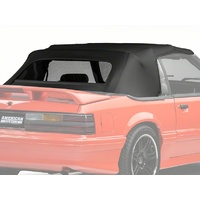 1991 - 1993 Mustang Black Convertible Top with Plastic Window