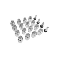 Legendary Wheels Installation Kit Chrome Lug Nut 1/2" Thread 13/16" Hex & Chrome Valve Stems