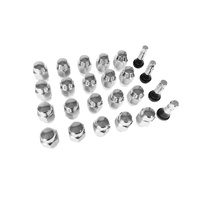 Legendary Wheel Installation Kit Chrome Lug Nut 1/2" Thread 13/16" Hex & Chrome Valve Stems