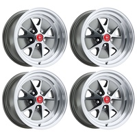 16 x 8 Styled Alloy Wheel Charcoal Grey SET 4 with Caps & Nuts
