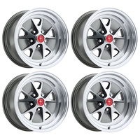 16 x 8 Styled Alloy Wheel Charcoal Grey SET 4 with Caps & Nuts