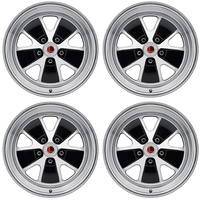 17 x 8 Styled Alloy Wheel SET 4 with Mustang Caps & Nuts - Gloss Black