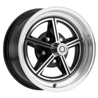 15 x 7 Magstar II Alloy Wheel, 5 on 4.5 BP, 4.25 BS, Machined - Gloss Black