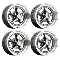 15 x 7 Magstar II Alloy Wheel SET 4 with Shelby Cobra Caps & Nuts