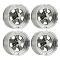15 x 7 GT5 GT350 Style Alloy Wheel SET 4 with CS Caps & Nuts