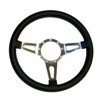Corso Feroce Black Leather Steering Wheel - 14", 9 Hole