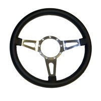 Corso Feroce Black Leather Steering Wheel - 15", 9 Hole
