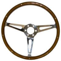 Corso Feroce 1965-73 GT350 Style Genuine Wood & Aluminum 6 Hole Steering Wheel - 15"