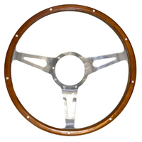 Corso Feroce 1965-73 Shelby Cobra Style Genuine Wood & Aluminum 9 Hole Steering Wheel