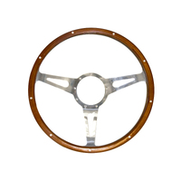 Corso Feroce 1965-73 Shelby Cobra Style Genuine Wood & Aluminum 9 Hole Steering Wheel - 15"