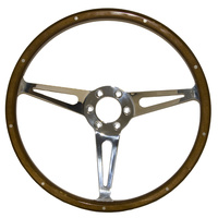 Corso Feroce 1965-73 GT350 Style Genuine Wood & Aluminum 6 Hole Steering Wheel - 14"