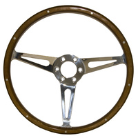 Corso Feroce 1965-73 GT350 Style Genuine Wood & Aluminum 6 Hole Steering Wheel - 14"