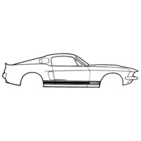 1966 - 1968 Shelby GT350 Stripe Kit - Black