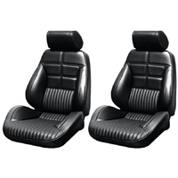 1969 Mustang Touring II Delxue/Grande Assembled Reclining Bucket Seats - Black