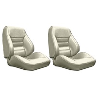 1971-73 Mustang Touring II Standard Assembled Reclining Bucket Seats - White
