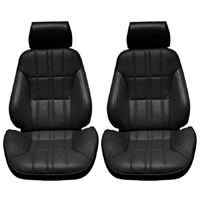 1971-73 Mustang Touring II Delxue/Grande Assembled Reclining Bucket Seats - Black