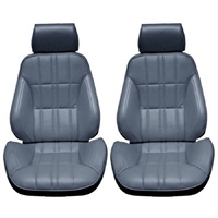 1971-73 Mustang Touring II Delxue/Grande Assembled Reclining Bucket Seats - Blue