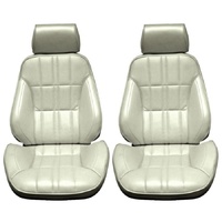 1971-73 Mustang Touring II Delxue/Grande Assembled Reclining Bucket Seats - White