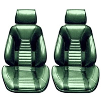 1971-73 Mustang Mach 1 Touring II Assembled Reclining Bucket Seats - Ginger/Dark Brown
