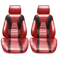 1971-73 Mustang Mach 1 Touring II Assembled Reclining Bucket Seats - Vermillion/Black
