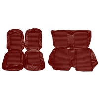 1966 Mustang Coupe Standard Front & Rear Upholstery Set w/ Bucket Seats - Red