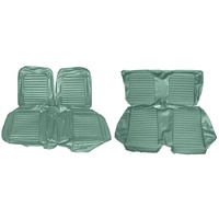 1966 Mustang Coupe Standard Front & Rear Upholstery Set w/ Bench Seats - Turquoise