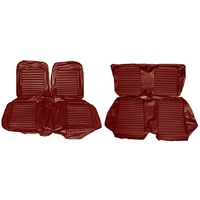 1966 Mustang Convertible Standard Front & Rear Upholstery Set w/ Bench Seats - Red