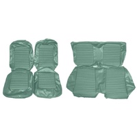 1966 Mustang 2+2 Standard Front & Rear Upholstery Set w/ Bucket Seats - Turquoise