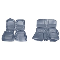 1967 Mustang Convertible Deluxe Shelby Front & Rear Upholstery Set w/ Bucket Seats - Blue