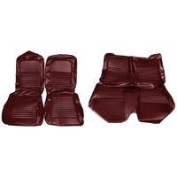 1967 Mustang 2+2 Standard Front & Rear Upholstery Set w/ Bucket Seats - Red