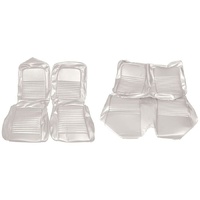 1967 Mustang 2+2 Standard Front & Rear Upholstery Set w/ Bucket Seats - White