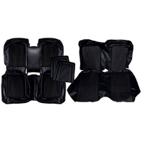 1968 Mustang 2+2 Standard Front & Rear Upholstery Set w/ Bench Seats - Black