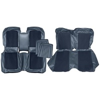 1968 Mustang 2+2 Standard Front & Rear Upholstery Set w/ Bench Seats - Blue