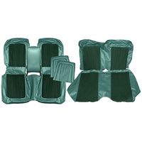 1968 Mustang 2+2 Standard Front & Rear Upholstery Set w/ Bench Seats - Turquoise