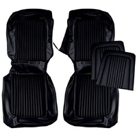 1968 Mustang Deluxe Shelby Front Bucket Seat Upholstery Set - Black