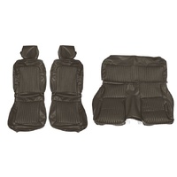 1969 Mustang Coupe Standard Front & Rear Upholstery Set w/ Bucket Seats - Dark Ivy Gold