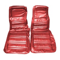 1970 Mustang Standard Sport Roof Front & Rear Upholstery Set w/ Bucket Seats - Vermilion
