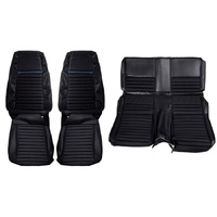1970 Mustang Mach 1 Fastback Front & Rear Upholstery Set - Black/Blue
