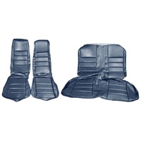 1972-73 Mustang Coupe Standard Front & Rear Upholstery Set w/ Bucket Seats - Blue